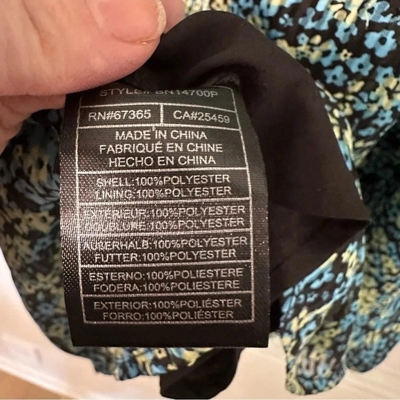 Steve Madden Women’s 3/4 Sleeve Square Neck Black Multi Floral Top Size 2X NWT - Picture 5 of 8